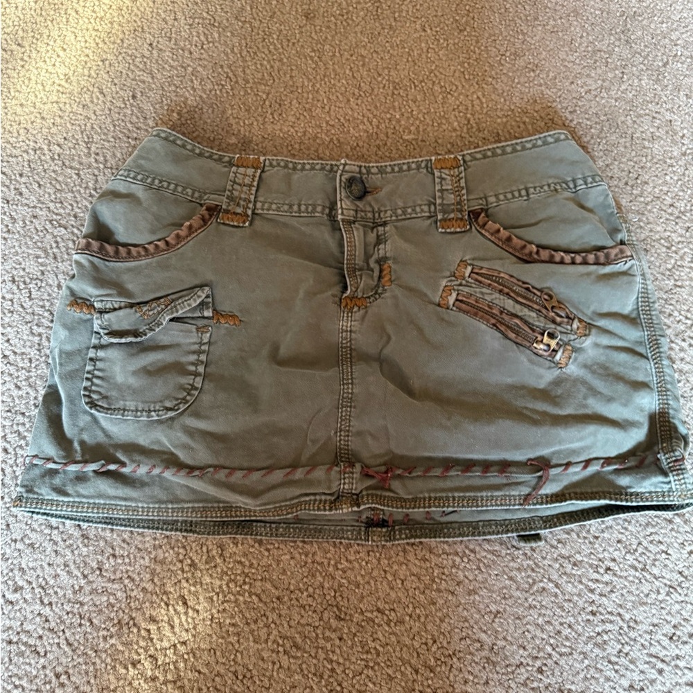 Olive Green Casual Women's Skirt